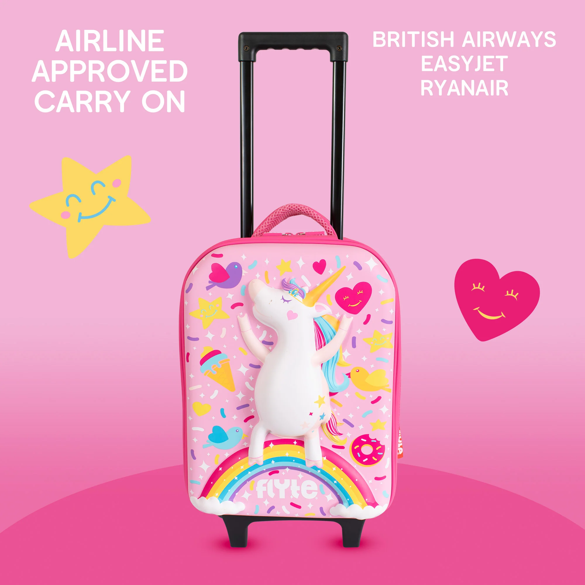 Flyte 2 Wheel 3D Hardtop Cabin Suitcase - Unicorn - Image 3