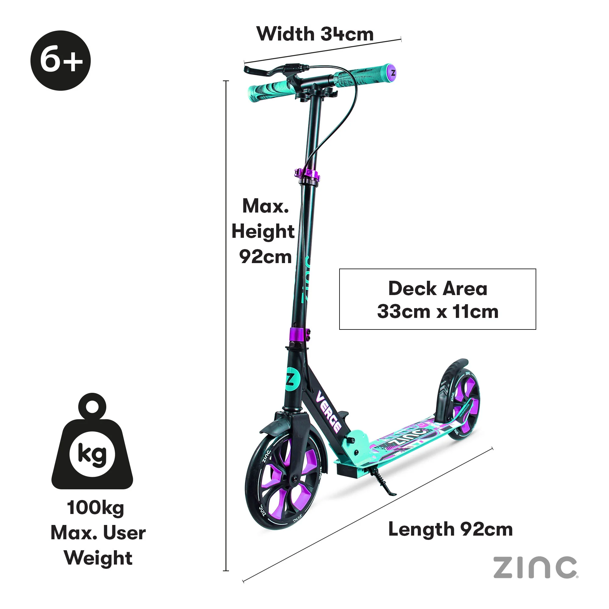 Zinc Big Wheel Folding Verge Pro Scooter - Image 6
