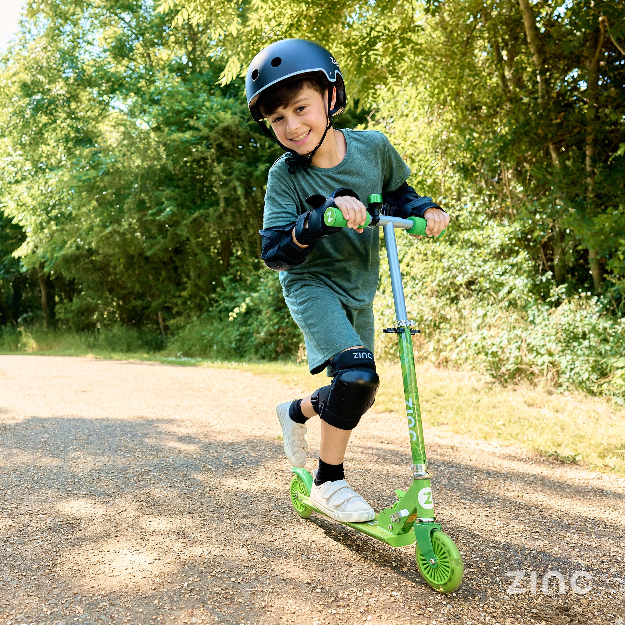 Zinc Dino Folding Two Wheeled Scooter with Light Up Wheels - Image 2