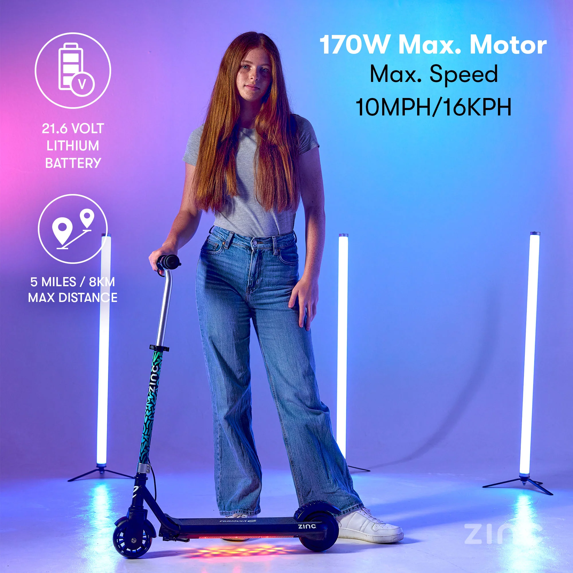 Zinc Formula E Scout Kids Electric Scooter - Image 12