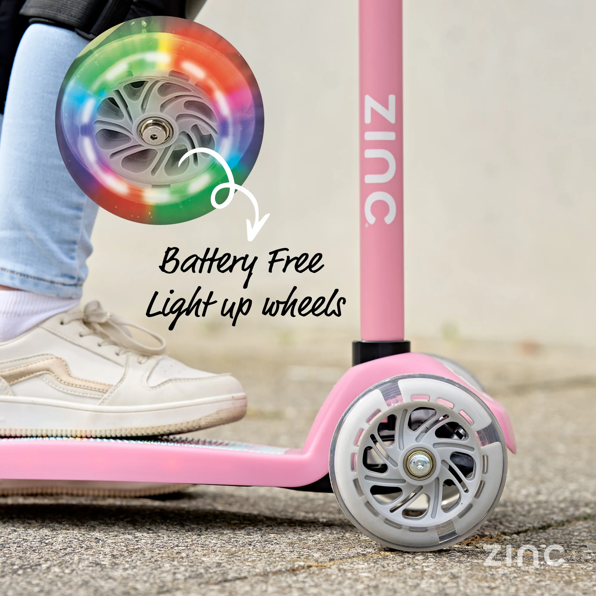 Zinc Superstar Non Folding Scooter with Light Up Deck and Light Up Wheels - Image 5