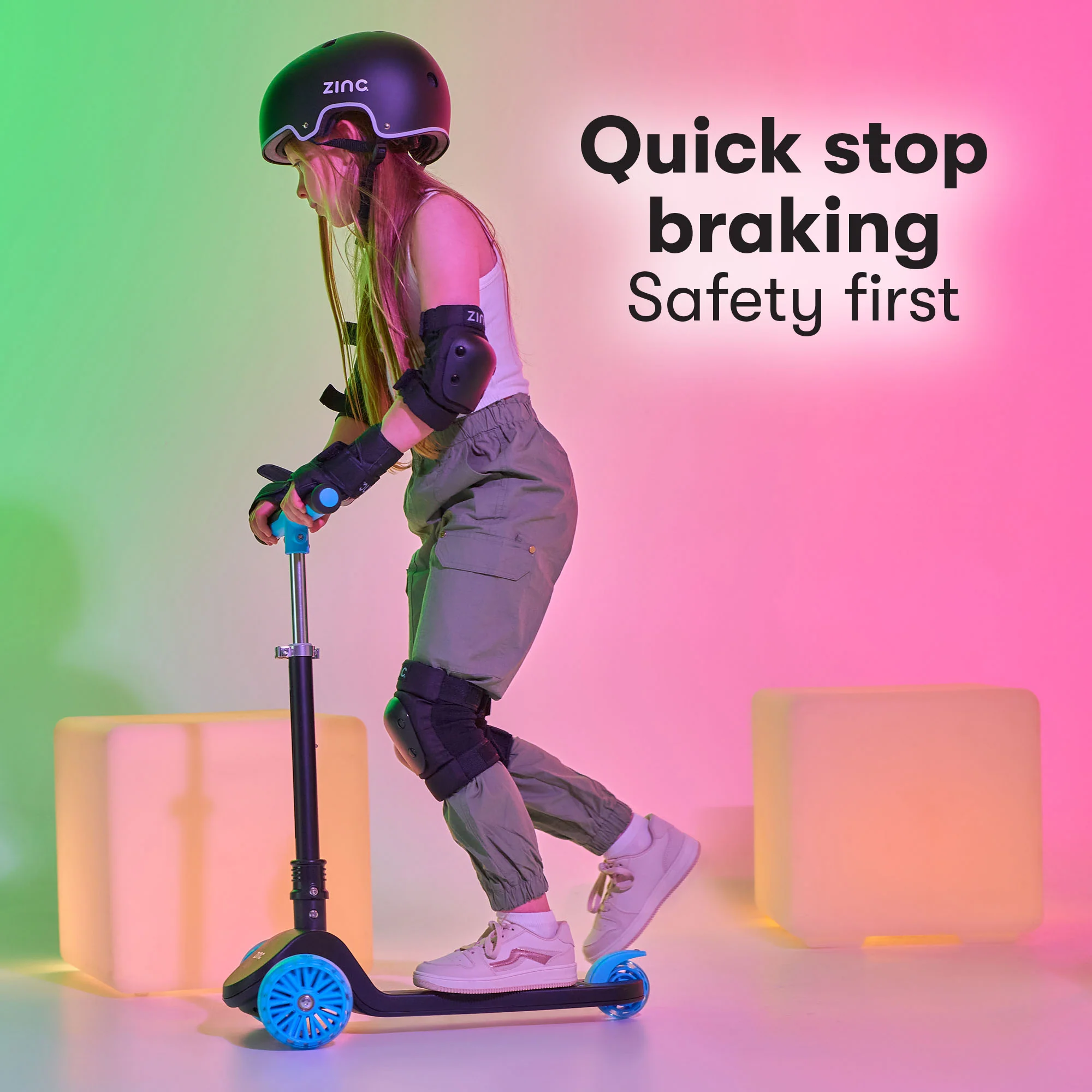 Zinc Three Wheeled Folding T-Motion Shine Scooter - Image 16