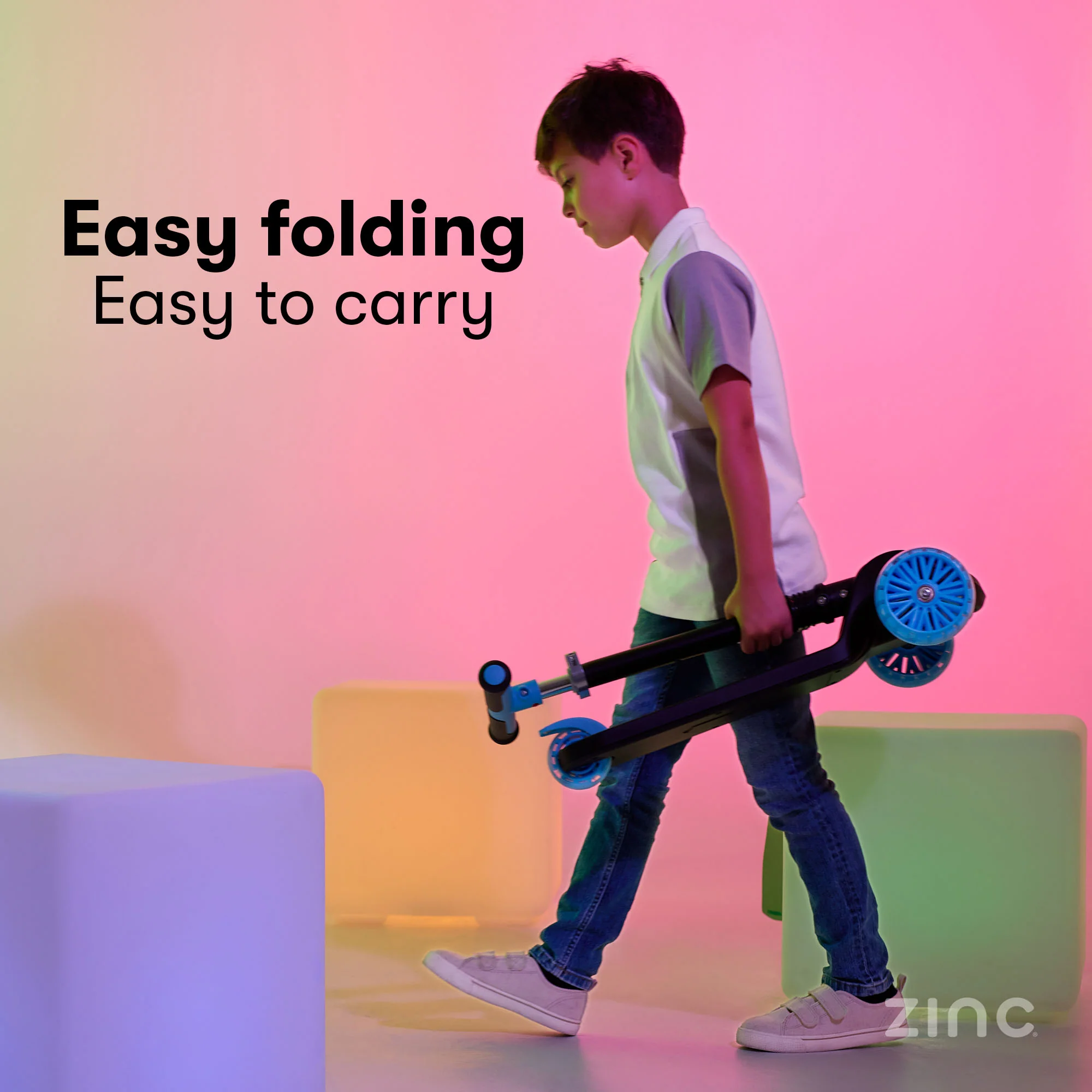 Zinc Three Wheeled Folding T-Motion Shine Scooter - Image 18