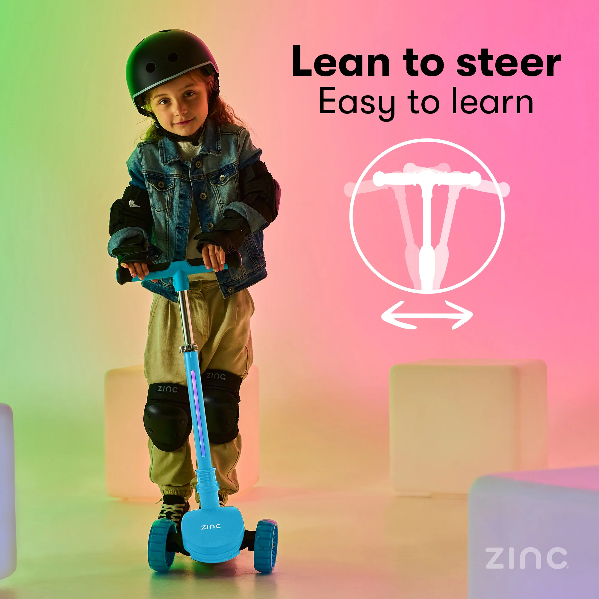 Zinc Three Wheeled Folding T-Motion Shine Scooter - Image 30