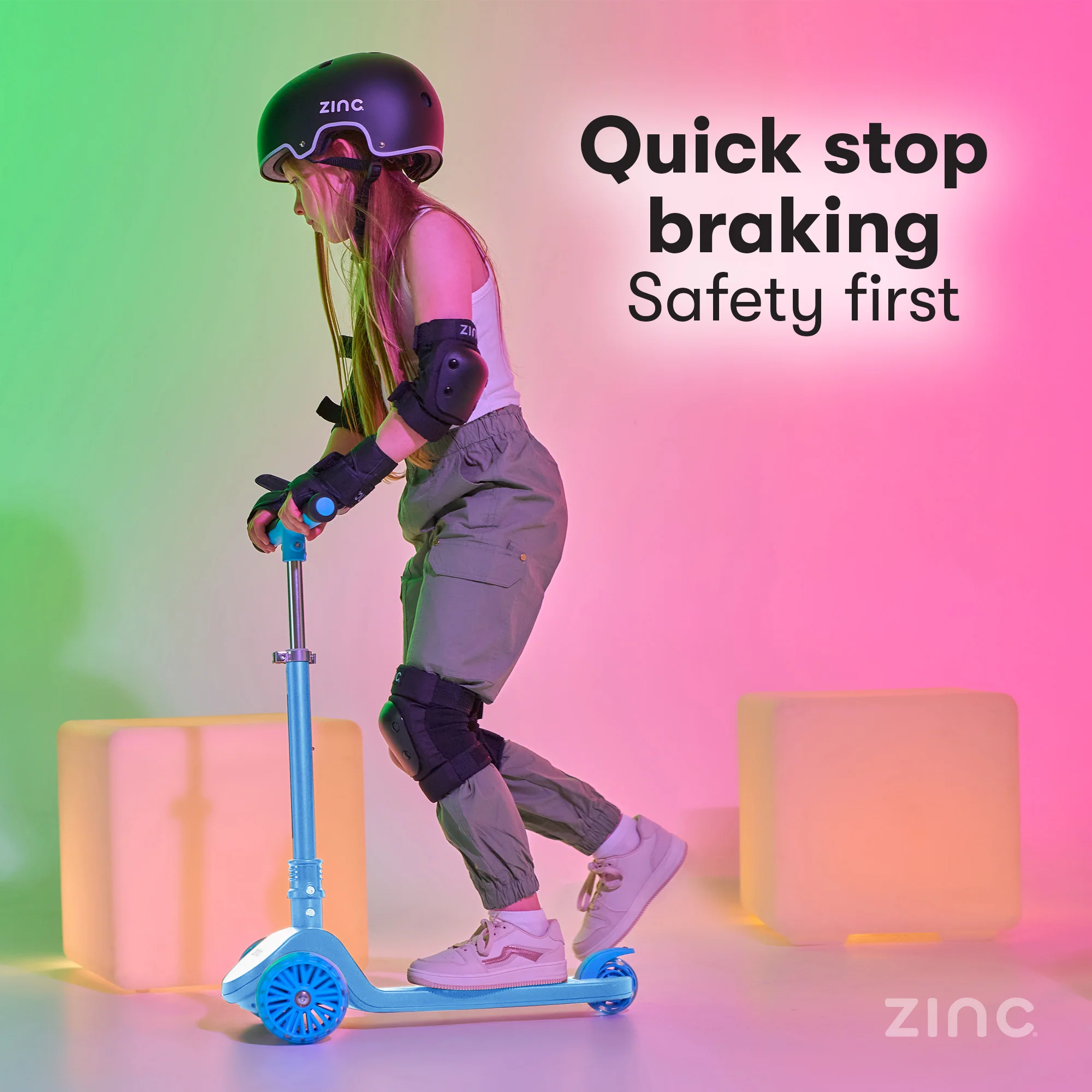Zinc Three Wheeled Folding T-Motion Shine Scooter - Image 31