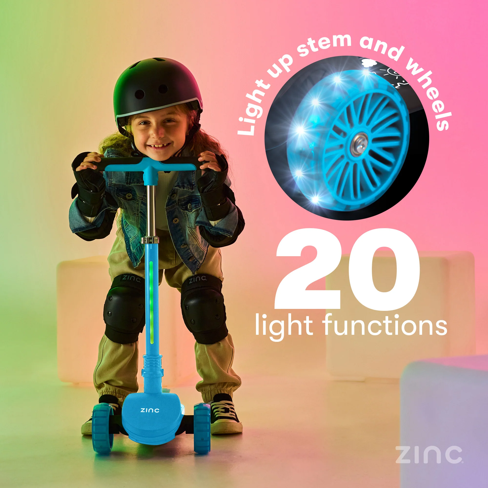 Zinc Three Wheeled Folding T-Motion Shine Scooter - Image 32