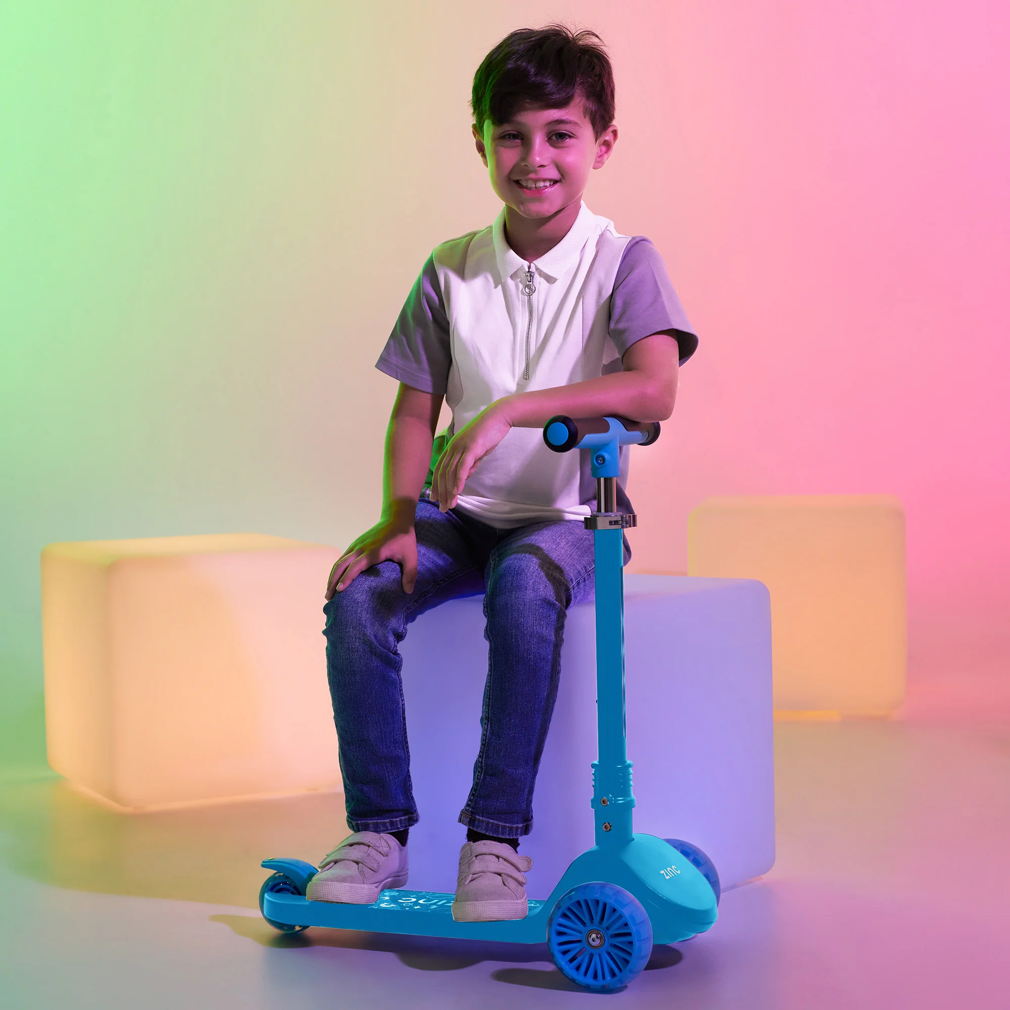 Zinc Three Wheeled Folding T-Motion Shine Scooter - Image 34