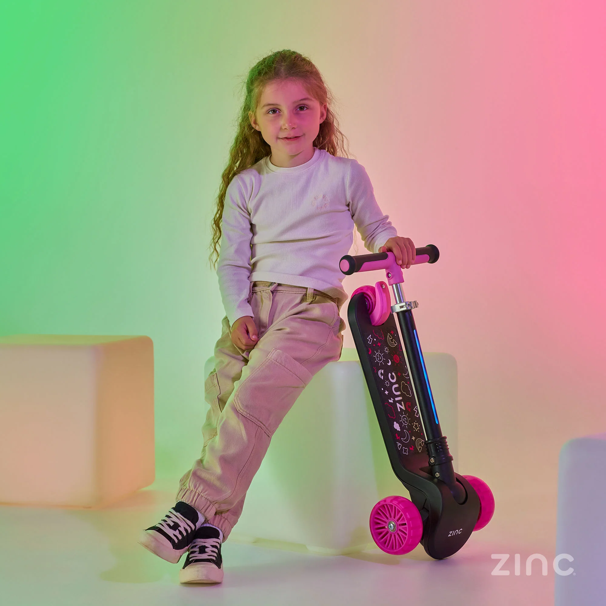 Zinc Three Wheeled Folding T-Motion Shine Scooter - Image 8