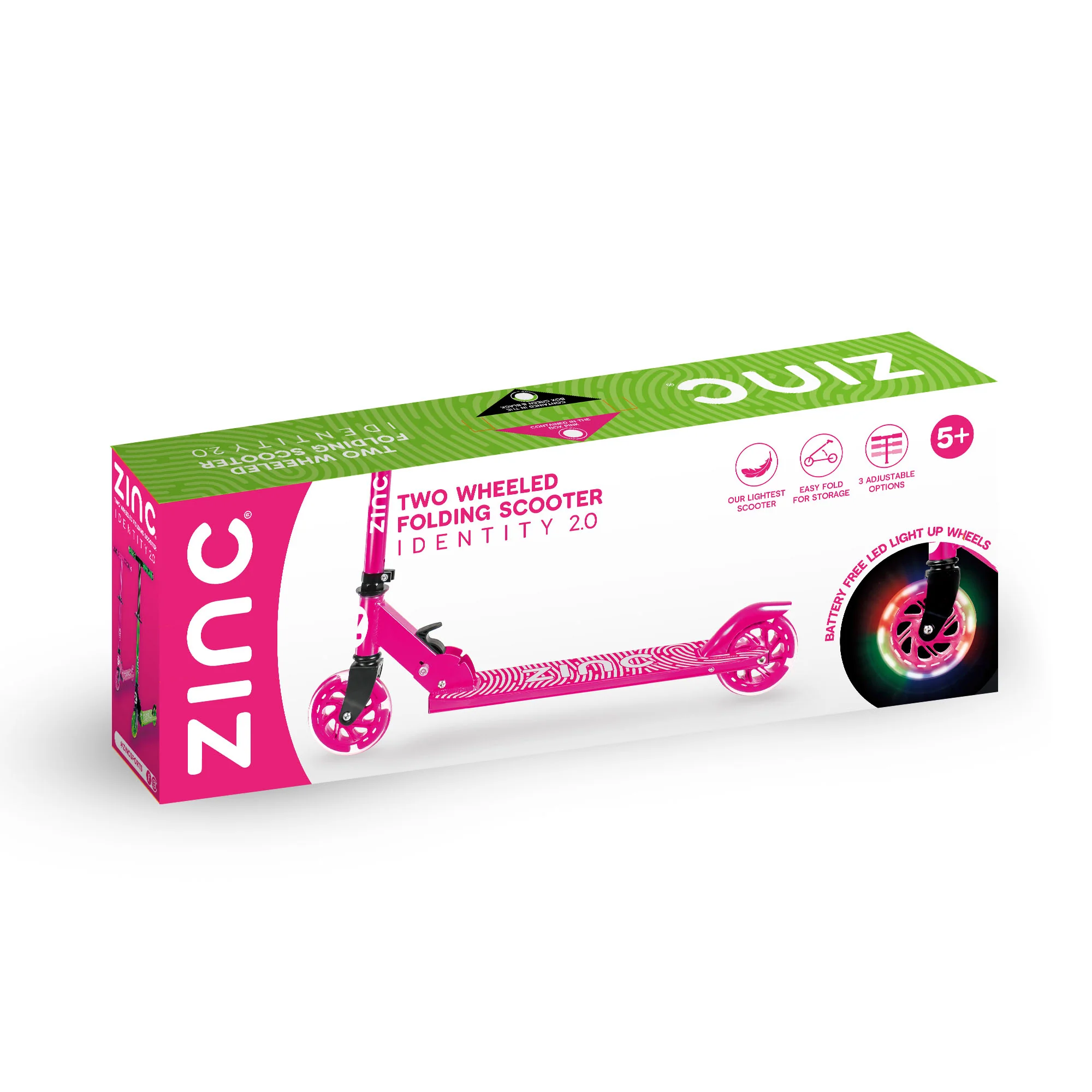 Zinc Two Wheeled Folding Light Up Identity Scooter - Image 21