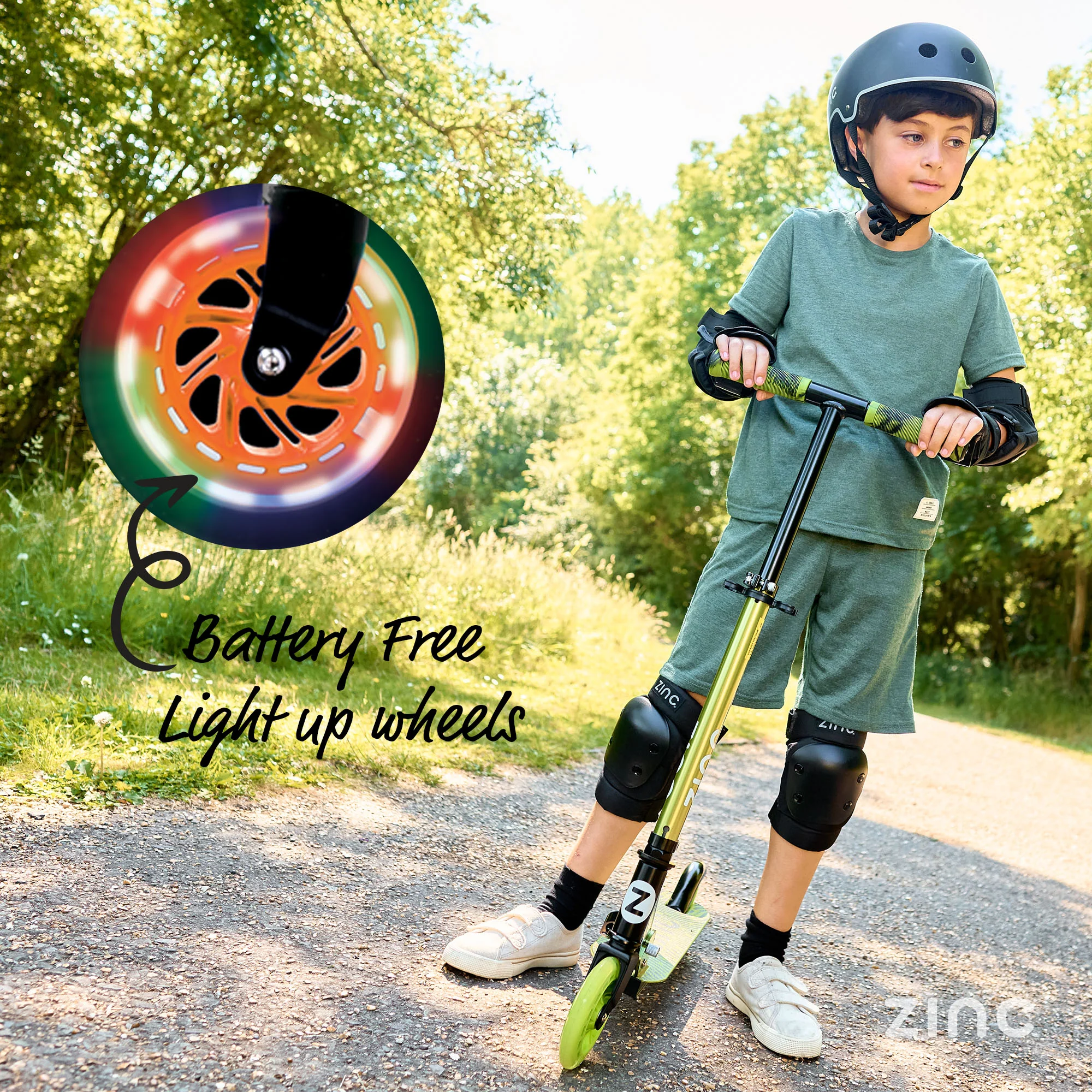 Zinc Two Wheeled Folding Light Up Identity Scooter - Image 5