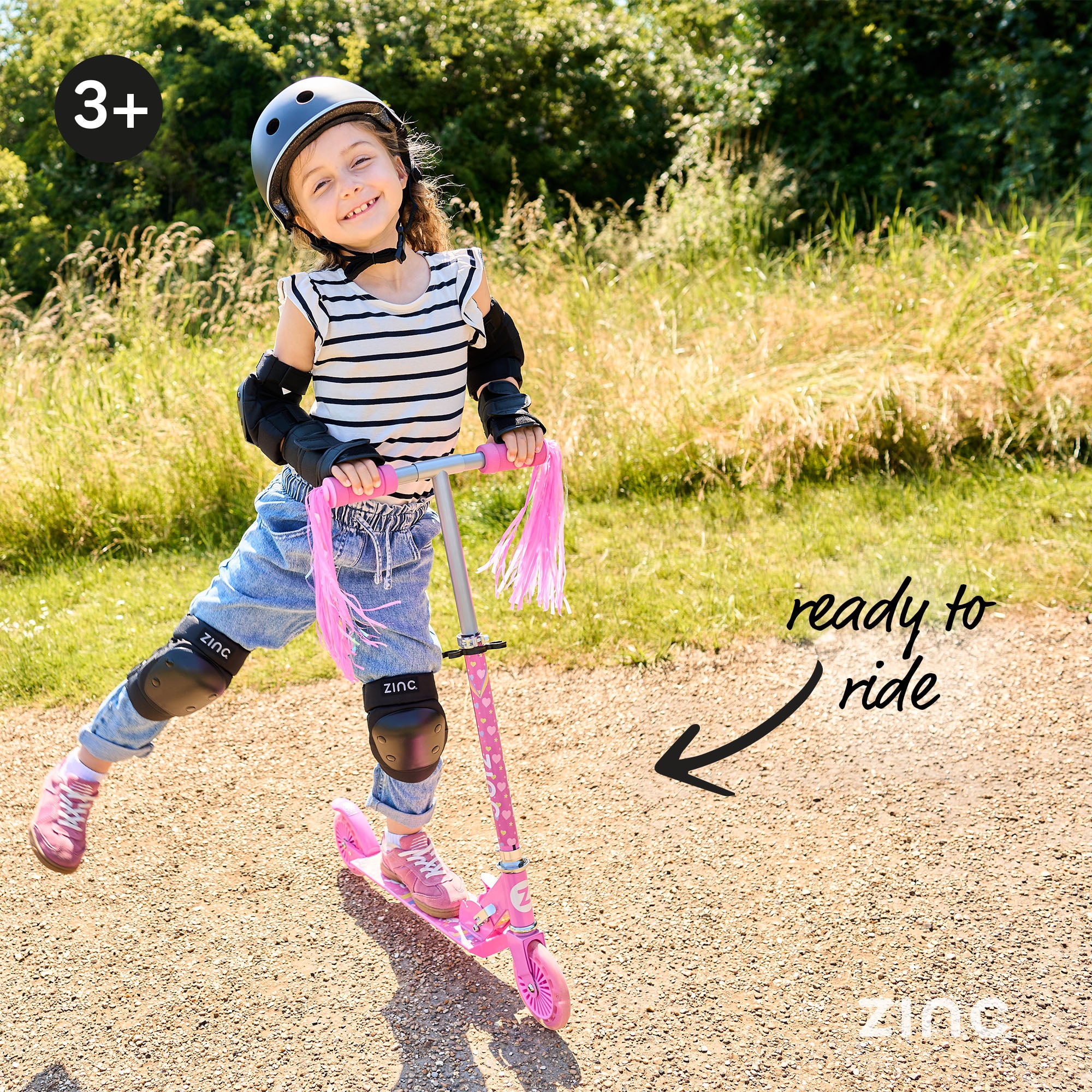 Zinc Unicorn Folding Two Wheeled Scooter with Tassels and Light Up Wheels - Image 3